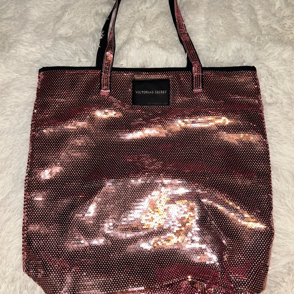 Victoria's Secret Pink Tote Bag with Glamorous Finish